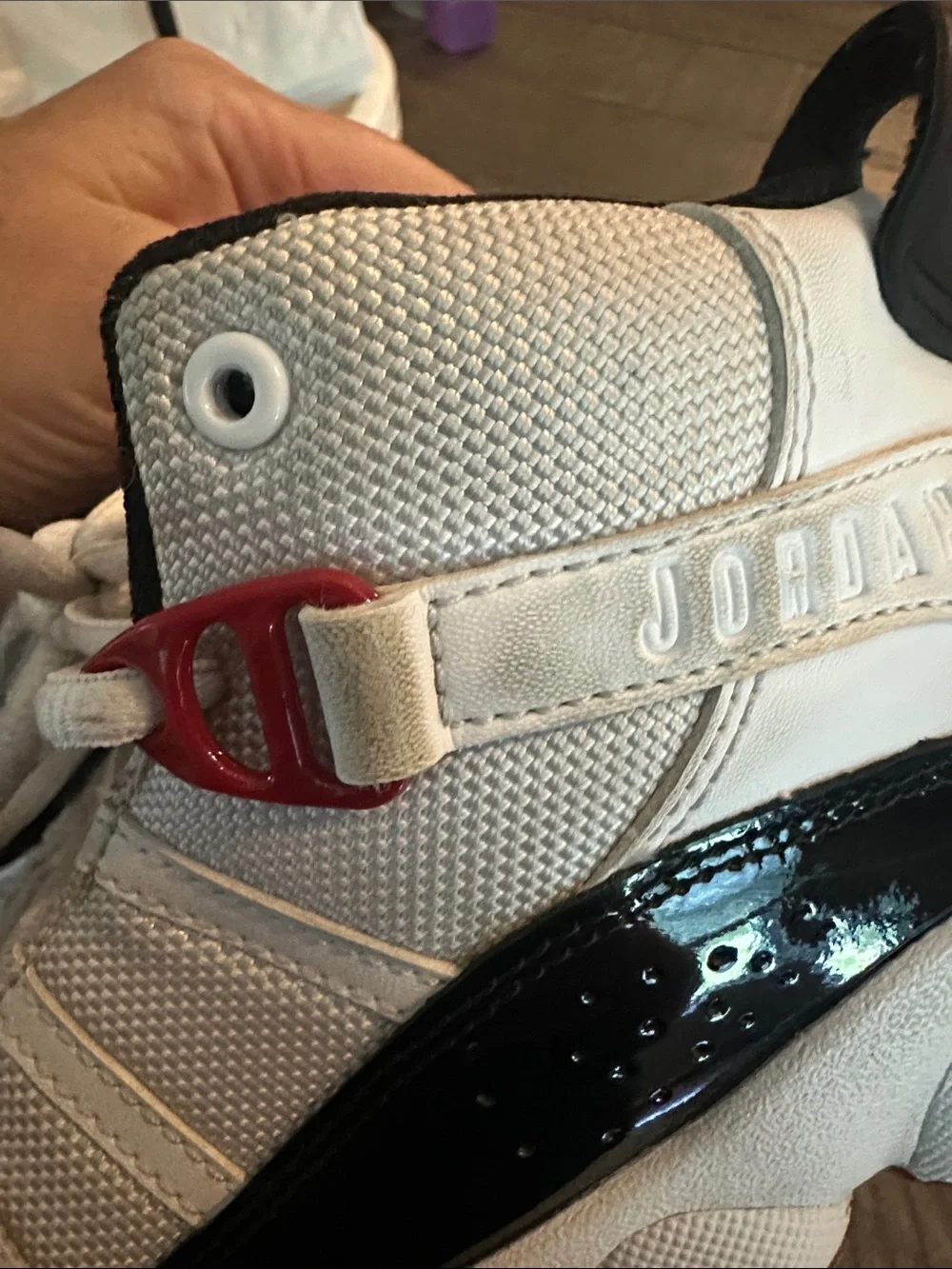 Jordan Kids Black White Red Retro Basketball Sneakers